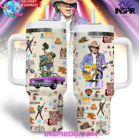 Dwight Yoakam Guitars Cadillacs Hillbilly Music 30oz 40 oz Tumbler With Handle HG