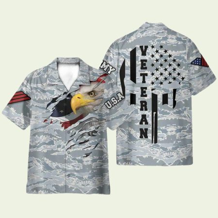 Eagle Veteran Proud Us Air Force Hawaiian Shirt