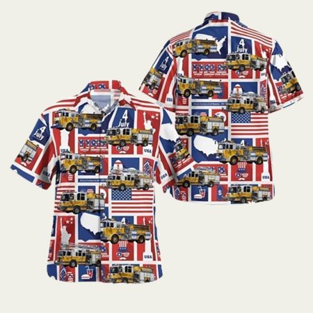 East Windsor Nj East Windsor Fire Company #2 4Th Of July Hawaiian Shirt