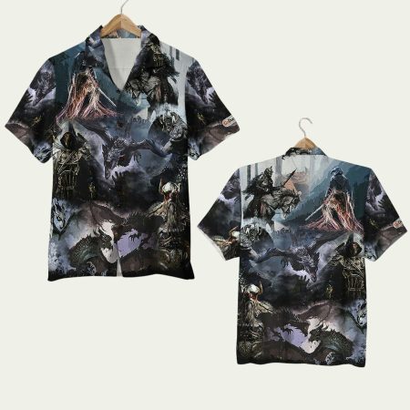 Elder Scrolls Dragon Scene Hawaiian Shirt