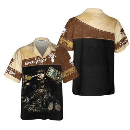 Electrician Skull Horror Hawaiian Shirt