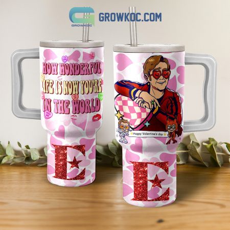 Elton John Wonderful World 30oz or 40oz Stainless Tumbler With Handle NVA