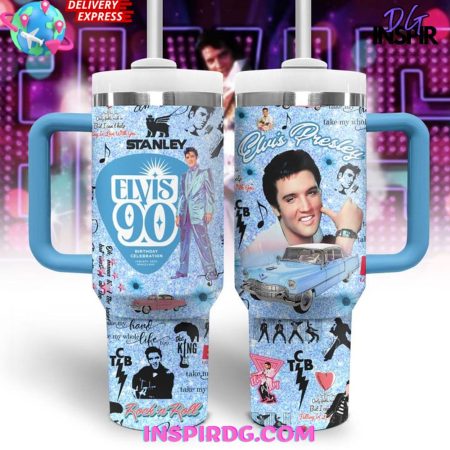 Elvis Presley 90th Birthday Celebration  30oz 40 oz Tumbler With Handle HG Cup