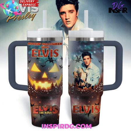 Elvis Presley Rockin’ Halloween 30oz or 40oz Stainless Tumbler With Handle NVA