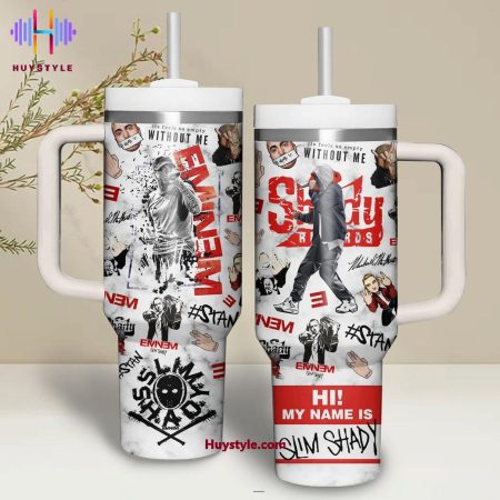 Eminem Hi My Name Is Slim Shady Quencher 30oz or 40oz Stainless Steel Tumbler With Handle NVA