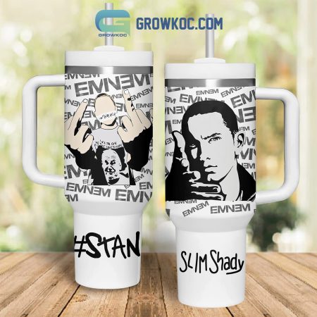 Eminem Stan Slim Shady 30oz or 40oz Stainless Tumbler With Handle NVA White Design