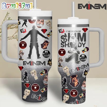 Eminems Music Fan Graphics Design Custom Quencher 30oz or 40oz Stainless Steel Tumbler With Handle HG