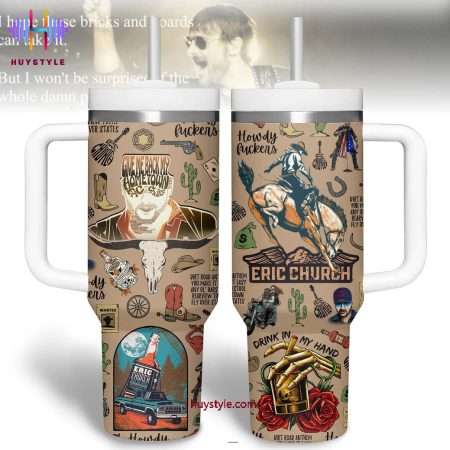 Eric Church Give Me Back My Hometown Quencher 30oz or 40oz Stainless Steel Tumbler With Handle NVA