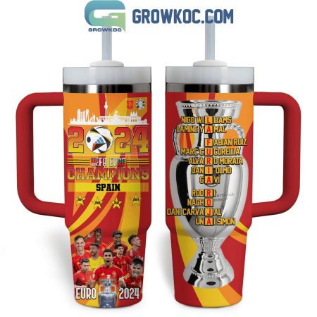 Euro 2024 Champions Spain National Team 30oz or 40oz Stainless Tumbler With Handle NVA