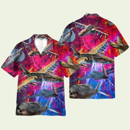 Explore Itineraries With Aircraft Watercolor Hawaiian Shirt