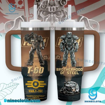 Fallout T-60 Power Armor Brotherhood Of Steel 40oz Tumbler With Handle HG