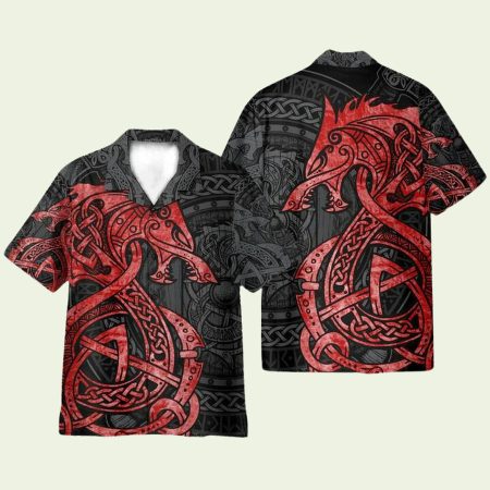 Fenrir Red Hawaiian Shirt