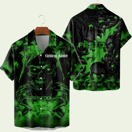 Personalized Festool Grim Reaper Skull Hawaiian Shirt
