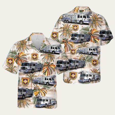 Fire Dept Fort Worth Texas Firefighter Emergency Service Hawaiian Shirt