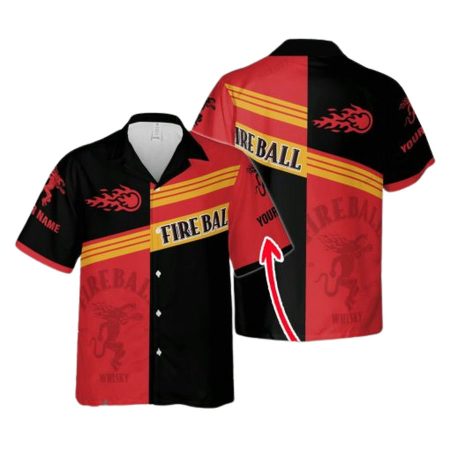 Fireball Cinnamon Whisky Authentic Design Hawaiian Shirt