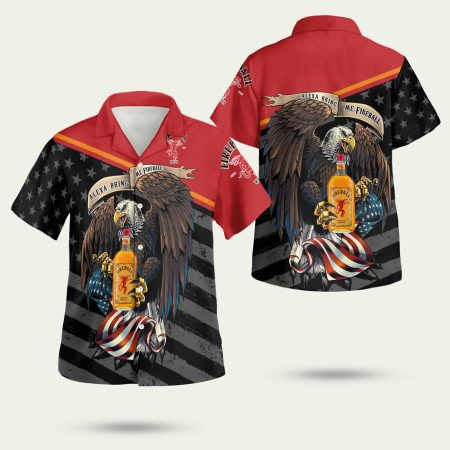 Fireball Cinnamon Whisky Eagle Hawaiian Shirt