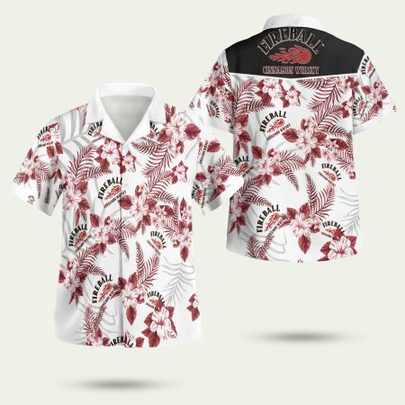 Fireball Cinnamon Whisky Tropical plant Hawaiian Shirt