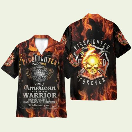Firefighter Old Time American Thickskinned Warrior Hawaiian Shirt