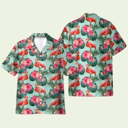 Flamingo Beautiful Floral Hawaiian Shirt