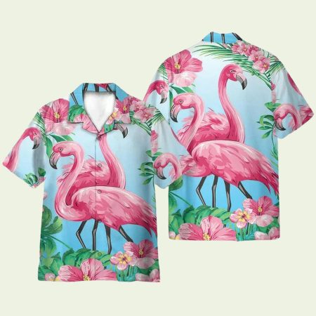 Flamingo Hibiscus Tropical Retro Hawaiian Shirt