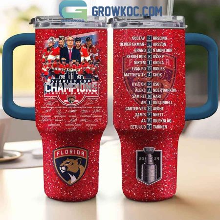 Florida Panthers Hockey Team Stanley Cup 2024 Winner 30oz or 40oz Stainless Tumbler With Handle NVA