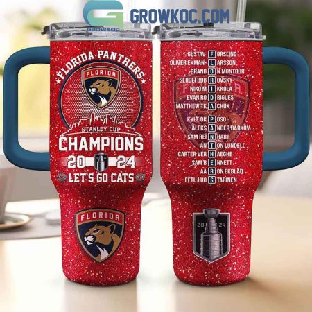 Florida Panthers Skyline Stanley Cup 2024 Champions 30oz or 40oz Stainless Tumbler With Handle NVA