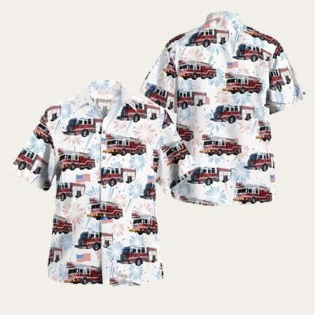 Florida New Port Richey Fire Department 4Th Of July Hawaiian Shirt