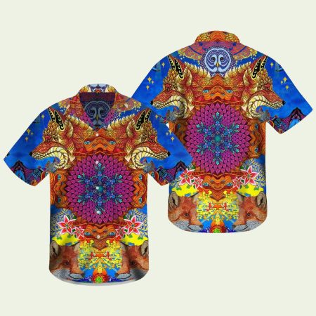 Fox Mandala Pattern Hawaiian Shirt