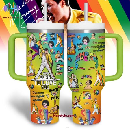 Freddie Mercury I Was Born To love You Quencher 30oz or 40oz Stainless Steel Tumbler With Handle NVA