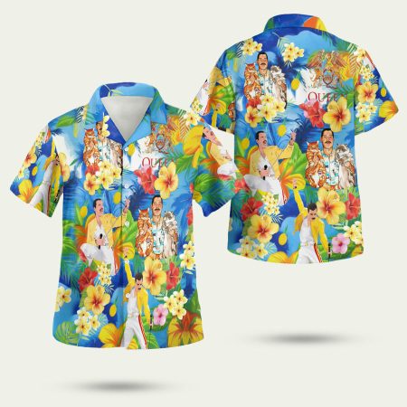 Freddie mercury hawaii cats Hawaiian Shirt