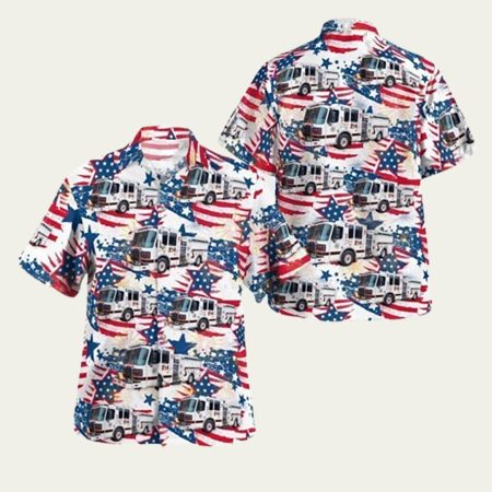 Freeport Fire Department Freeport Ny 4Th Of July Hawaiian Shirt
