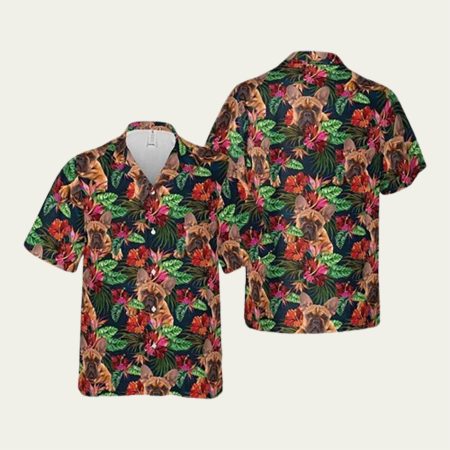 French Bulldog Is So Cute On The Tropic Background Hawaiian Shirt