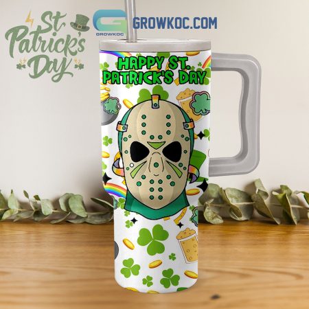 Friday The 13th Jason Voorhees St. Patrick’s Day Fan 30oz or 40oz Stainless Tumbler With Handle NVA