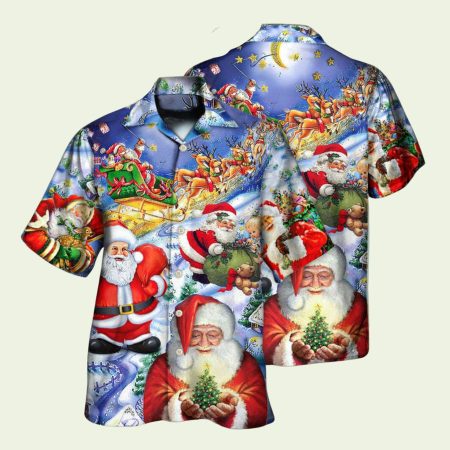 Funny Santa Claus Happy Xmas Is Coming Hawaiian Shirt