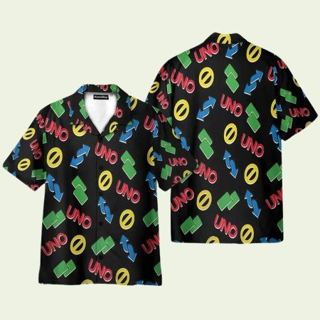 Funny Uno Card Reverse And Block Icon Hawaiian Shirt