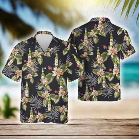 Vintage Tropical Floral Yuengling Beer Hawaiian Shirt, Yuengling Beer Aloha Summer Beach Shirts, Yuengling Beer Button Down Hawaiian Shirts