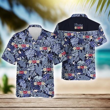 Tropical Leaves Pattern Coors Banquet Beer Hawaiian Shirt, Coors Banquet Logo Aloha Summer Beach Shirts, Coors Banquet Button Down Hawaiian Shirt