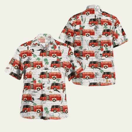 Garden City Park New York Garden City Park Fire Department Merillon Engine Co.2 Hawaiian Shirt