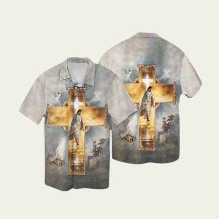 Gate Way To Heaven Jesus And Cross Hawaiian Shirt