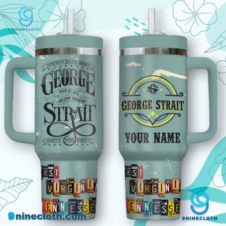 George Strait Cowboy Rides Away Personalized 40oz Tumbler With Handle HG