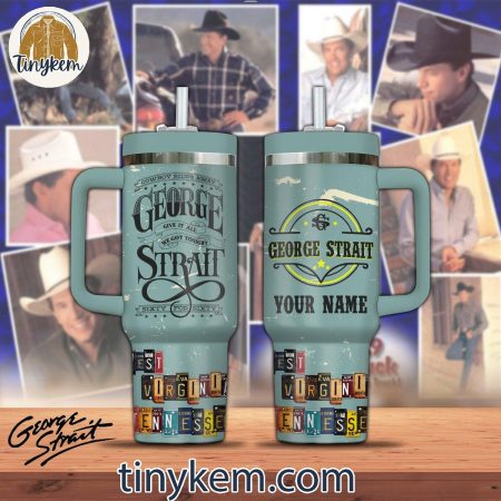 George Strait Custom 30oz or 40oz Stainless Steel Tumbler With Handle HG With Handle