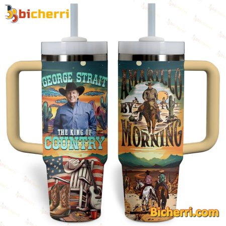 George Strait The King Of Country 30oz or 40oz Stainless Tumbler With Handle NVA