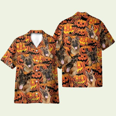 German Shepherd Halloween Pumpkin Hawaiian Shirt