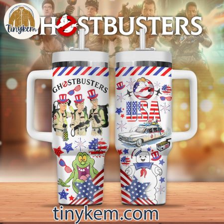 Ghostbusters 4th July 30oz or 40oz Stainless Steel Tumbler With Handle HG with Handle
