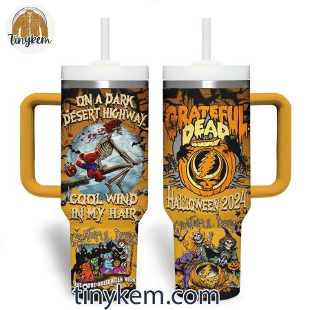 Grateful Dead Halloween 2024 In The Dark Desert Highway  30oz or 40oz Stainless Steel Tumbler With Handle HG
