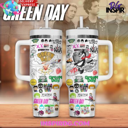Green Day Band Limited Edition 30oz or 40oz Stainless Tumbler With Handle NVA