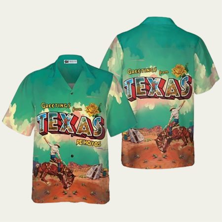 Greetings From Texas Cowboy Rodeo Texas Western Hawaiian Shirt
