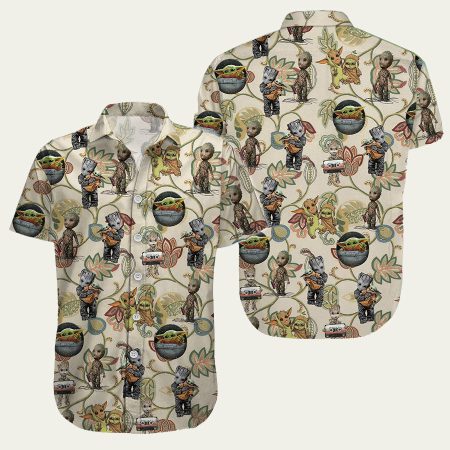 Groot Baby Yoda Hawaiian Shirt