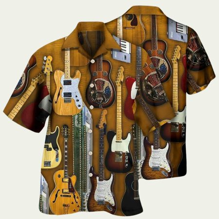 Guitar Vintage Basic Style Hawaiian Shirt