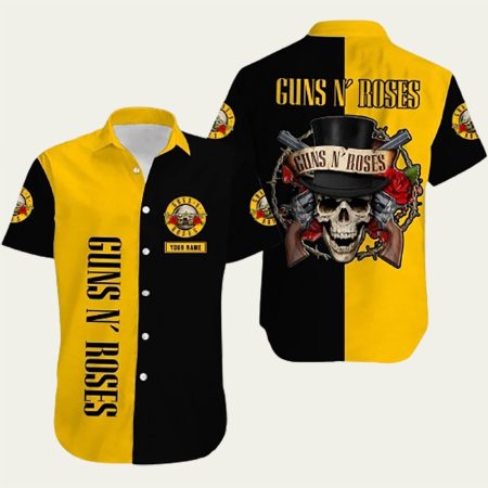 Personalized Guns N Roses Logo Rock Band Tropical Hawaiian Shirt
